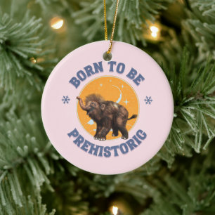 Lustiger Baby-Mammut-Vorzeit-Geburtstag Keramik Ornament