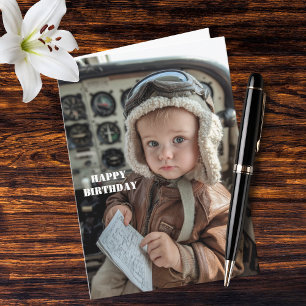 Lustiger Baby-Pilot-Geburtstag Süße Luftfahrt Humo Karte