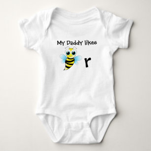 Lustiger Babybienenbodysuit. Mein Vati mag Bier Baby Strampler