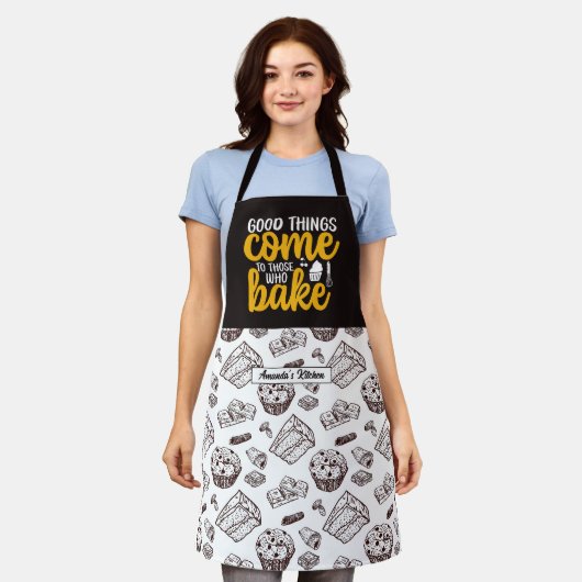 Lustiger Back-Wortwitz Vintage-Torte- und Muffin-M Schürze (Getragen)