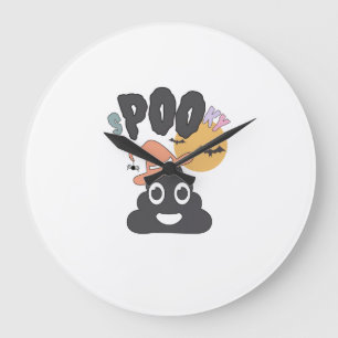 Lustiger Badezimmer Humor Halloween Gruseliger Poo Große Wanduhr