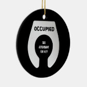 Lustiger Badezimmer-Tür-Aufhänger 2 mit Seiten Keramik Ornament (Rechts)