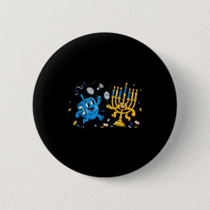 Lustiger Badminton Dreidel Menorah Chanukka Kinder Button