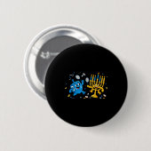 Lustiger Badminton Dreidel Menorah Chanukka Kinder Button (Vorne & Hinten)