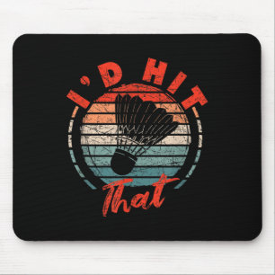 Lustiger Badminton-Spieler Cool Vintage-Shuttle-Id Mousepad