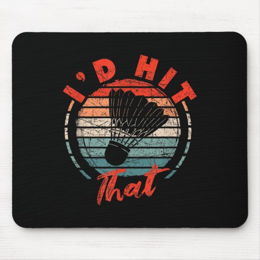 Lustiger Badminton-Spieler Cool Vintage-Shuttle-Id Mousepad (Vorne)