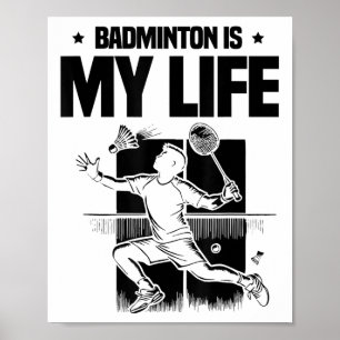 Lustiger Badminton-Spieler Liebes-Shuttle-Design 1 Poster