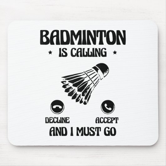 Lustiger Badminton-Spieler Liebt Shuttle-Design 2 Mousepad (Vorne)