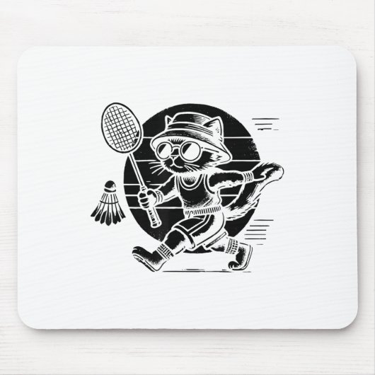 Lustiger Badminton-Spieler Liebt Shuttle Design 6 Mousepad (Vorne)