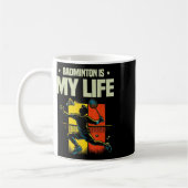 Lustiger Badminton-Spieler Liebt Shuttle-Design Kaffeetasse (Links)