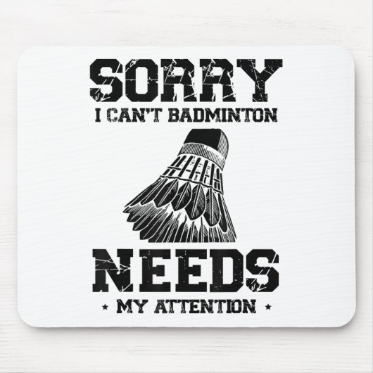 Lustiger Badminton-Spieler Liebt Shuttle-Design Mousepad (Vorne)