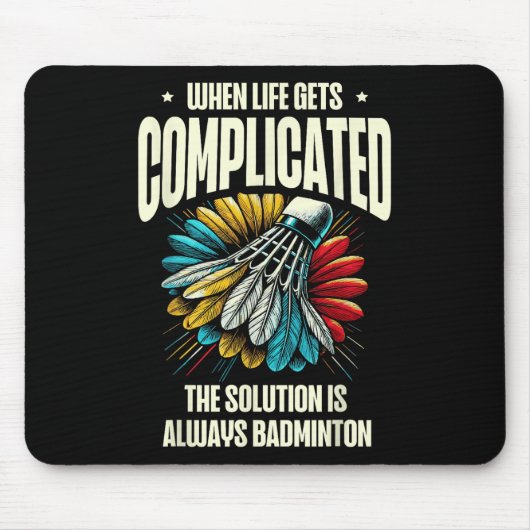 Lustiger Badminton-Spieler Liebt Shuttle Design Mousepad (Vorne)