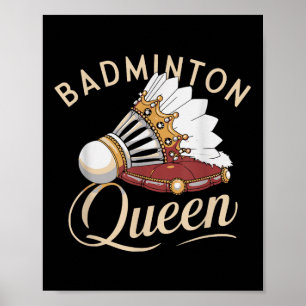 Lustiger Badminton-Spieler Liebt Shuttle-Design Poster