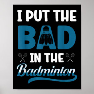 Lustiger Badminton-Spieler Shuttle Badminton-Liebh Poster