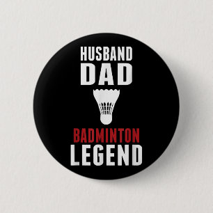 Lustiger Badminton-Sport Ehemann Vater Badmintonli Button