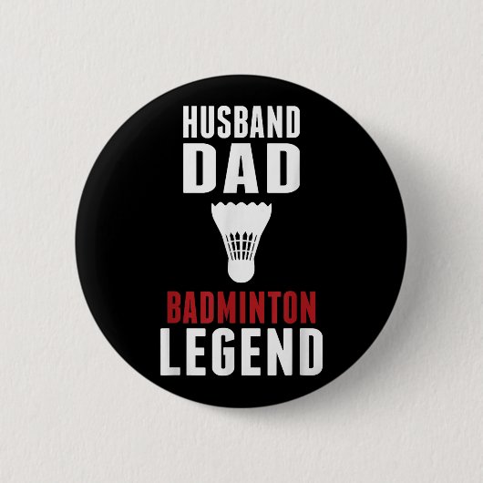 Lustiger Badminton-Sport Ehemann Vater Badmintonli Button (Vorderseite)