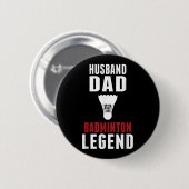 Lustiger Badminton-Sport Ehemann Vater Badmintonli Button (Vorne & Hinten)