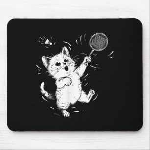Lustiger Badminton Süße Katze Badminton Spieler Fe Mousepad