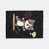 Lustiger Badminton Süße Katze Schläger Federball M Fleecedecke (Vorderseite (Horizontal))