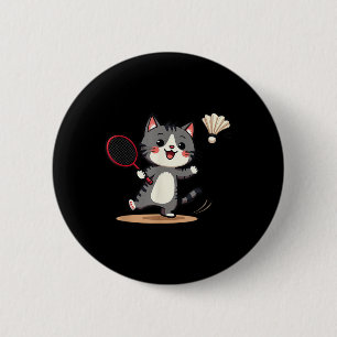 Lustiger Badminton Süße Katze Schläger Shuttle Män Button