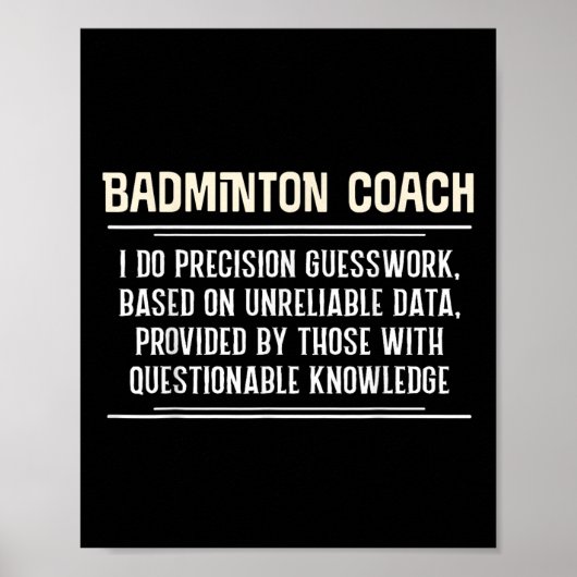 Lustiger Badminton-Trainer Grafik - Ich mache Präz Poster (Vorne)