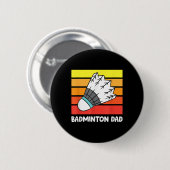 Lustiger Badminton-Vater Badminton-Papa Button (Vorne & Hinten)