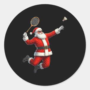 Lustiger Badminton Weihnachtsmann Weihnachten Graf Runder Aufkleber
