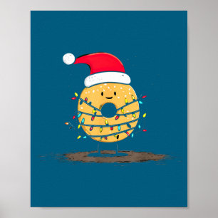 Lustiger Bagel Weihnachtsgrafik Lichtliebhaber Poster