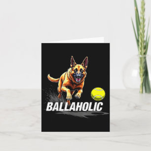Lustiger Ballaholic Belgischer Schäferhund jagt Ma Karte