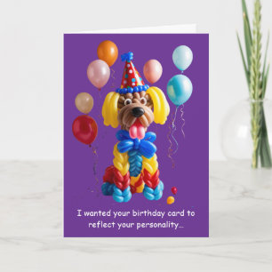 Lustiger Ballon-Hund-Freund Geburtstag Humor Karte