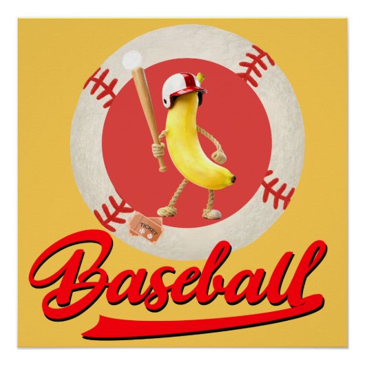 Lustiger Banana Slugger Baseball Custom Grafik Poster (Vorderseite)