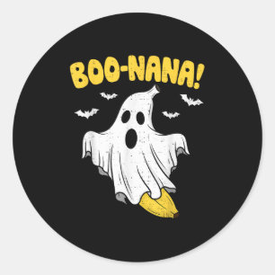 Lustiger Bananen-Geist Boo Pun Halloween-Kostüm Mä Runder Aufkleber