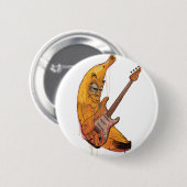 Lustiger Bananen-Gitarren-Anstecker | Cartoon-Musi Button (Vorne & Hinten)