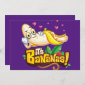 Lustiger Bananenstreit Cartoon Einladung (Vorne/Hinten)