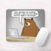 Lustiger Bär, der das Internet surft Mousepad (Mit Mouse)