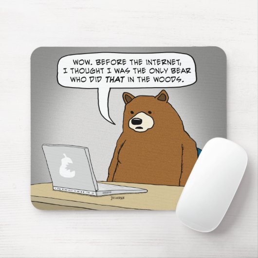 Lustiger Bär, der das Internet surft Mousepad (Mit Mouse)