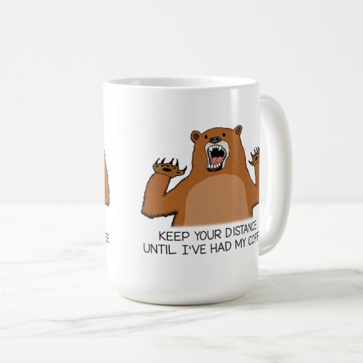 Lustiger Bär ist vor Kaffee wild Kaffeetasse (VorderseiteRechts)