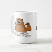 Lustiger Bär ist vor Kaffee wild Kaffeetasse (Vorderseite Links)
