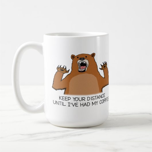 Lustiger Bär ist vor Kaffee wild Kaffeetasse (Links)