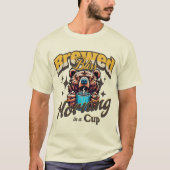 Lustiger Bär Kaffee Trinker T-Shirt (Vorderseite)