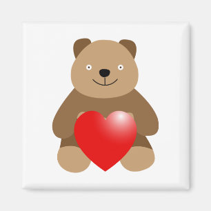 Lustiger Bär mit Herz Magnet