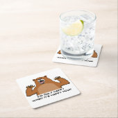 Lustiger Bär nur glücklich während der glücklichen Rechteckiger Pappuntersetzer (Vor Ort)