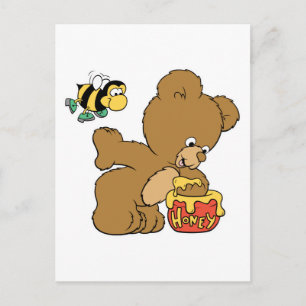 Lustiger Bär stiehlt Honig Postkarte