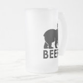 Lustiger Bärenhirschbier Mattglas Bierglas (VorderseiteRechts)