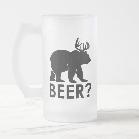 Lustiger Bärenhirschbier Mattglas Bierglas (Links)