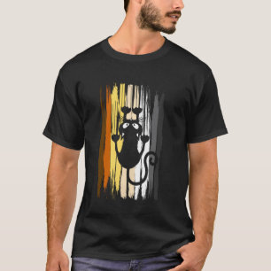 Lustiger Bärenstolz Schwarze Katze Klettert Kratze T-Shirt