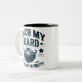 Lustiger Bart berühren Zweifarbige Tasse (Vorderseite Links)
