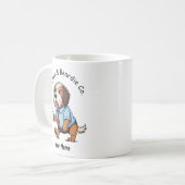 Lustiger Bart Collie Hund Geschäftsanzug Kaffee Kaffeetasse (Vorderseite Links)