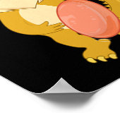 Lustiger Bartagame mit Sonnenbrille beim Disc spie Poster (Ecke)