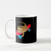 Lustiger Bartagame Skateboard fahrender Pagona Ech Kaffeetasse (Links)
